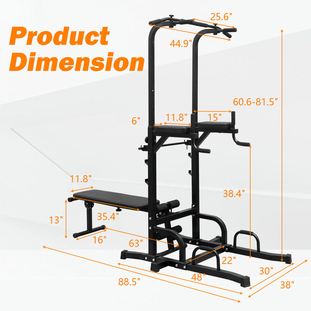 Power Tower With Bench Pull Up Bar Dip Station
