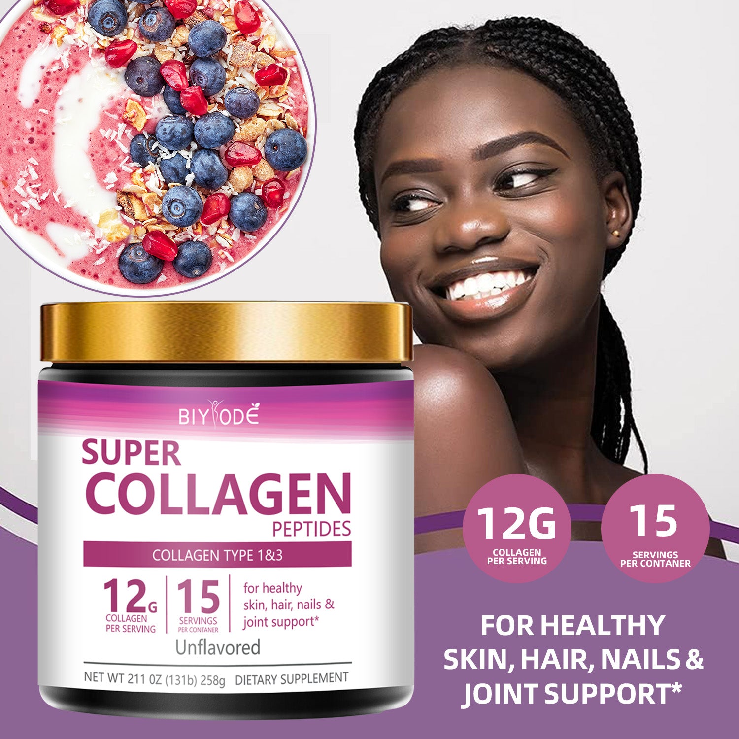 Herbal Supplement Collagen Protein Powder
