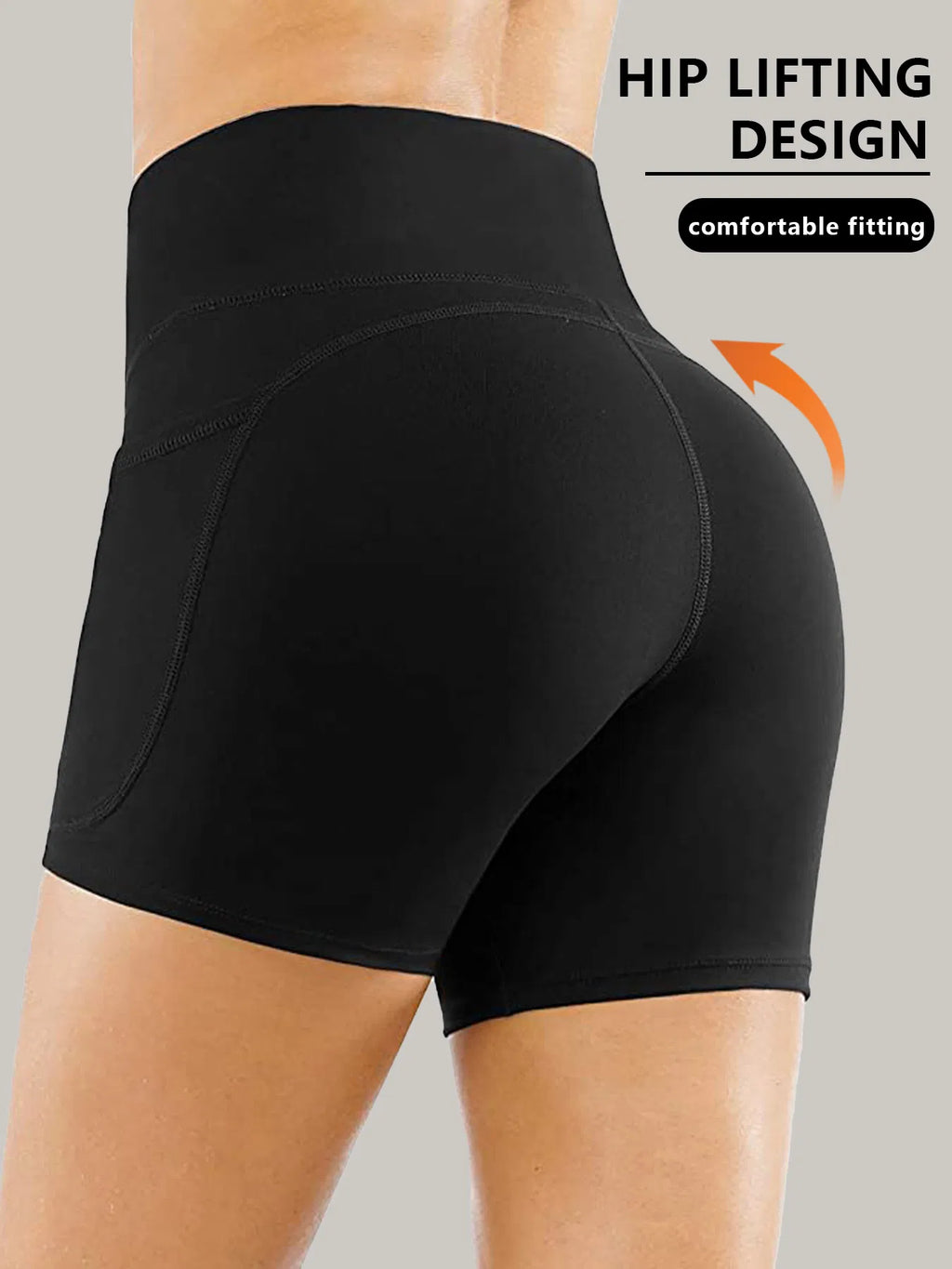 Plus Size Yoga Biker Shorts With Pockets