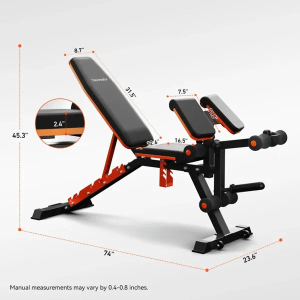 DAV Adjustable Preacher Curl Weight Bench