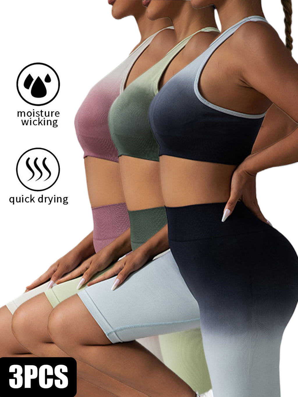 3 Pack Medium Support Sports Bra