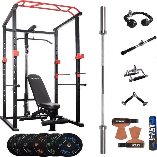 Multi-functional Power Cage,Home Adjustable Pullup Squat Rack