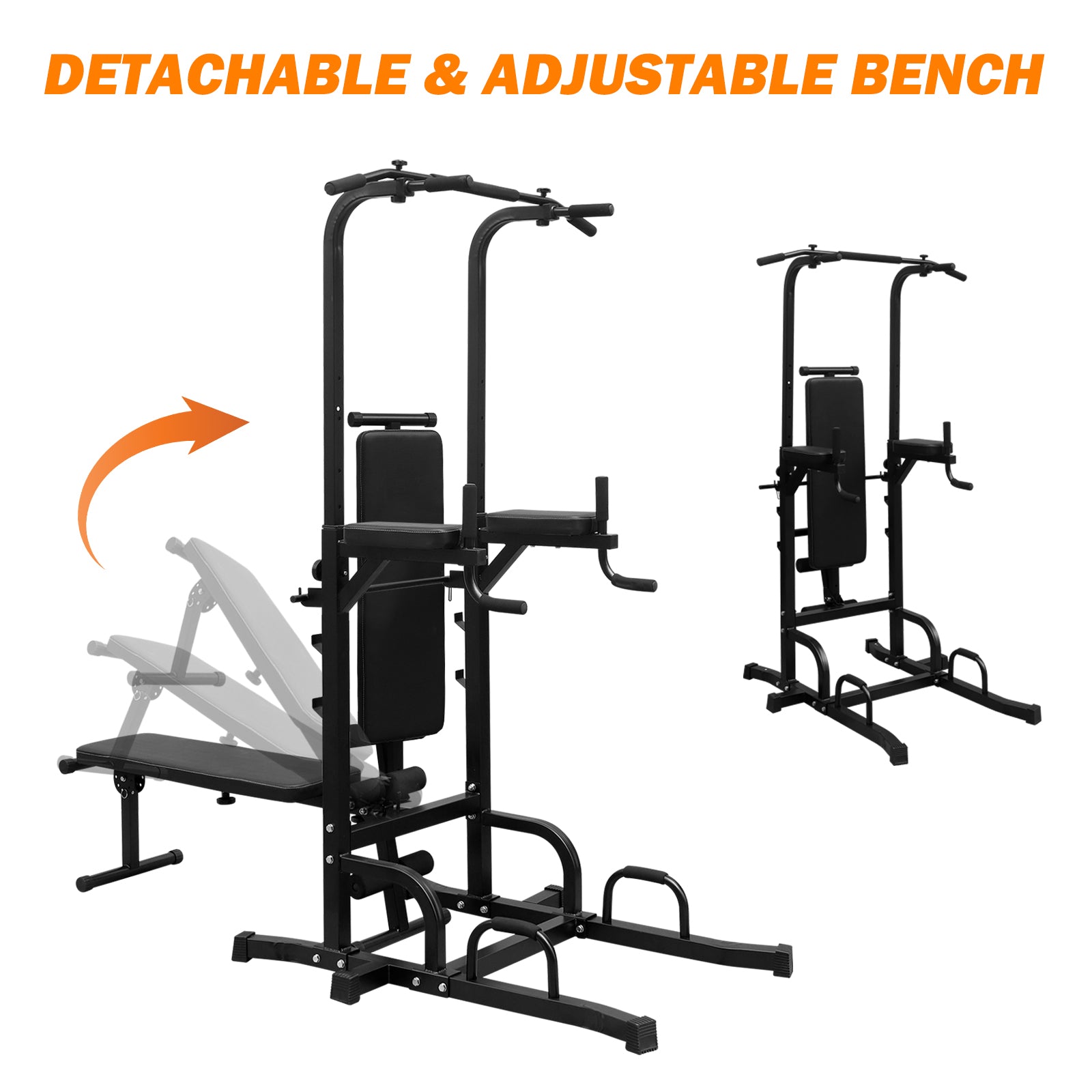 Power Tower With Bench Pull Up Bar Dip Station
